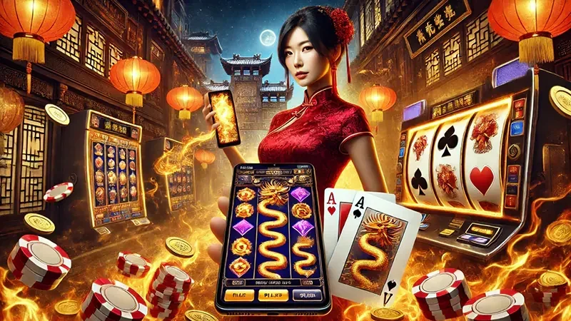 Reel slot mobile dengan simbol wild dan scatter pada layar permainan